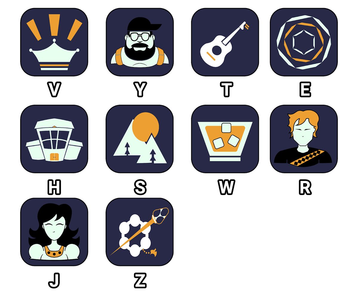 Visual alphabet icon letter set