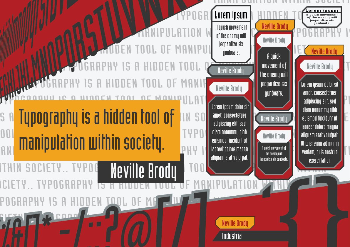Industria type specimen sheet